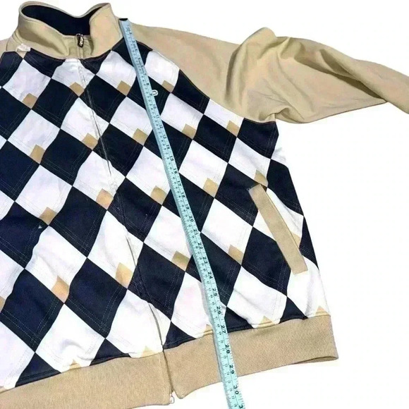 Y2K  Ecko Unltd Track Jackets Men’s XL Check Cut Sew Beige Skater Relaxed 2000s - Picture 6 of 11